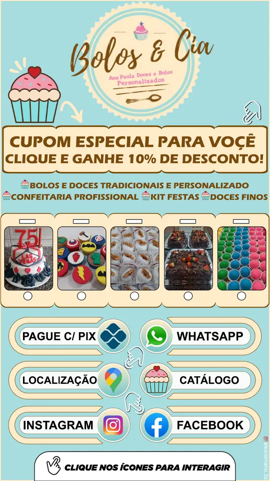 Cartão digital Bolos & Cia
